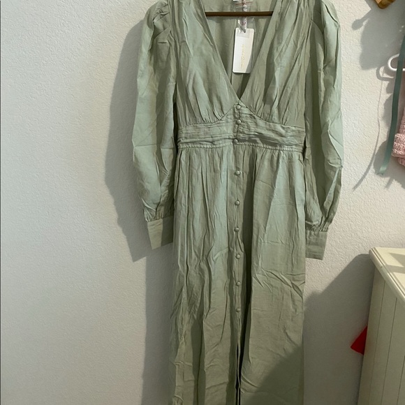 New Gabriella Button Midi Dress in Mint - Picture 7 of 10